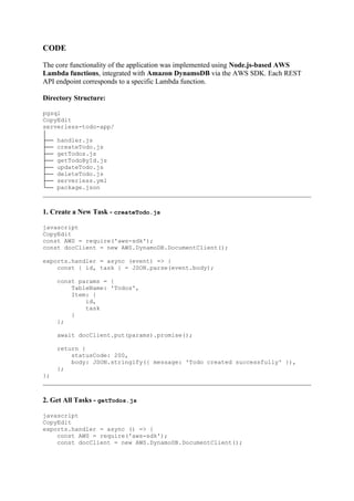 SERVERLESS PERSONAL TO-DO LIST APPLICATION | PDF