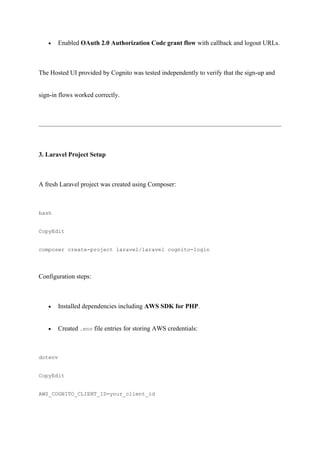 CREATE USER LOGIN SYSTEM USING AWS COGNITO AND LAMP STACK | PDF