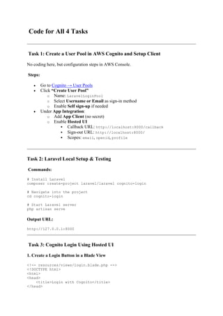 CREATE USER LOGIN SYSTEM USING AWS COGNITO AND LAMP STACK | PDF