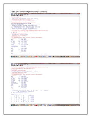 Model-2(RandomForest Algorithm, sample=train1.csv)
 