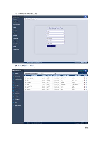 142
 Add Raw Material Page
 Raw Material Page
 