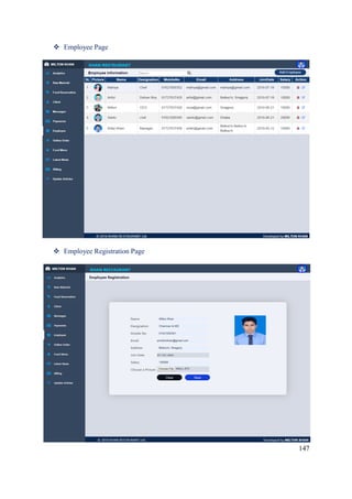 147
 Employee Page
 Employee Registration Page
 