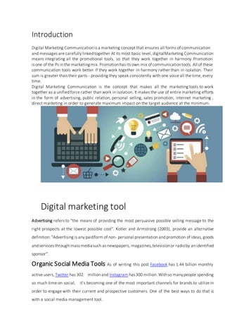 Internship project work on digital marketing tool to boost sales