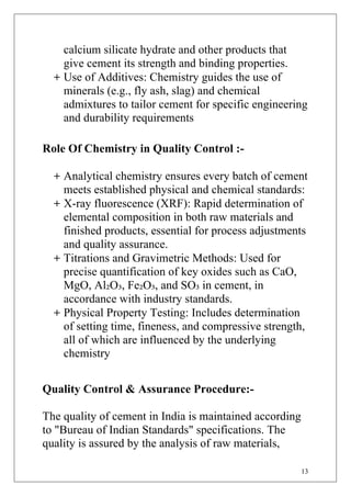 INTERNSHIP REPORT on quality control in cement plant | PDF