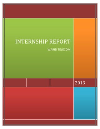 2013
INTERNSHIP REPORT
WARID TELECOM
 