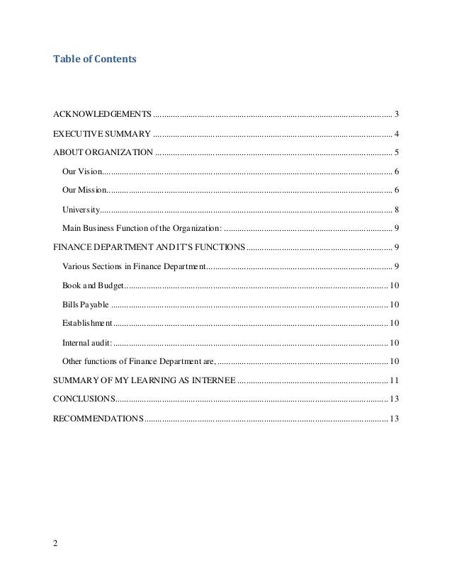 My Internship Report