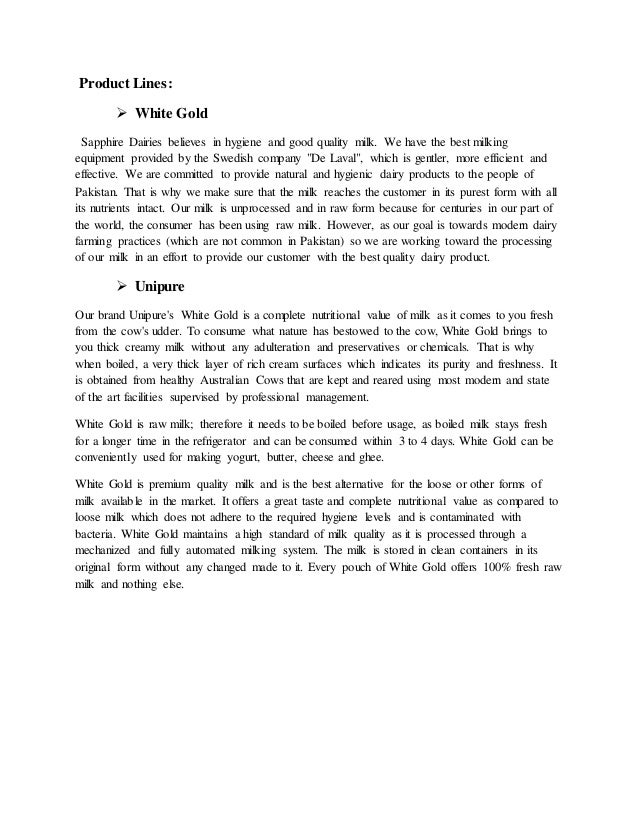 internship report on dairy industry for marketing