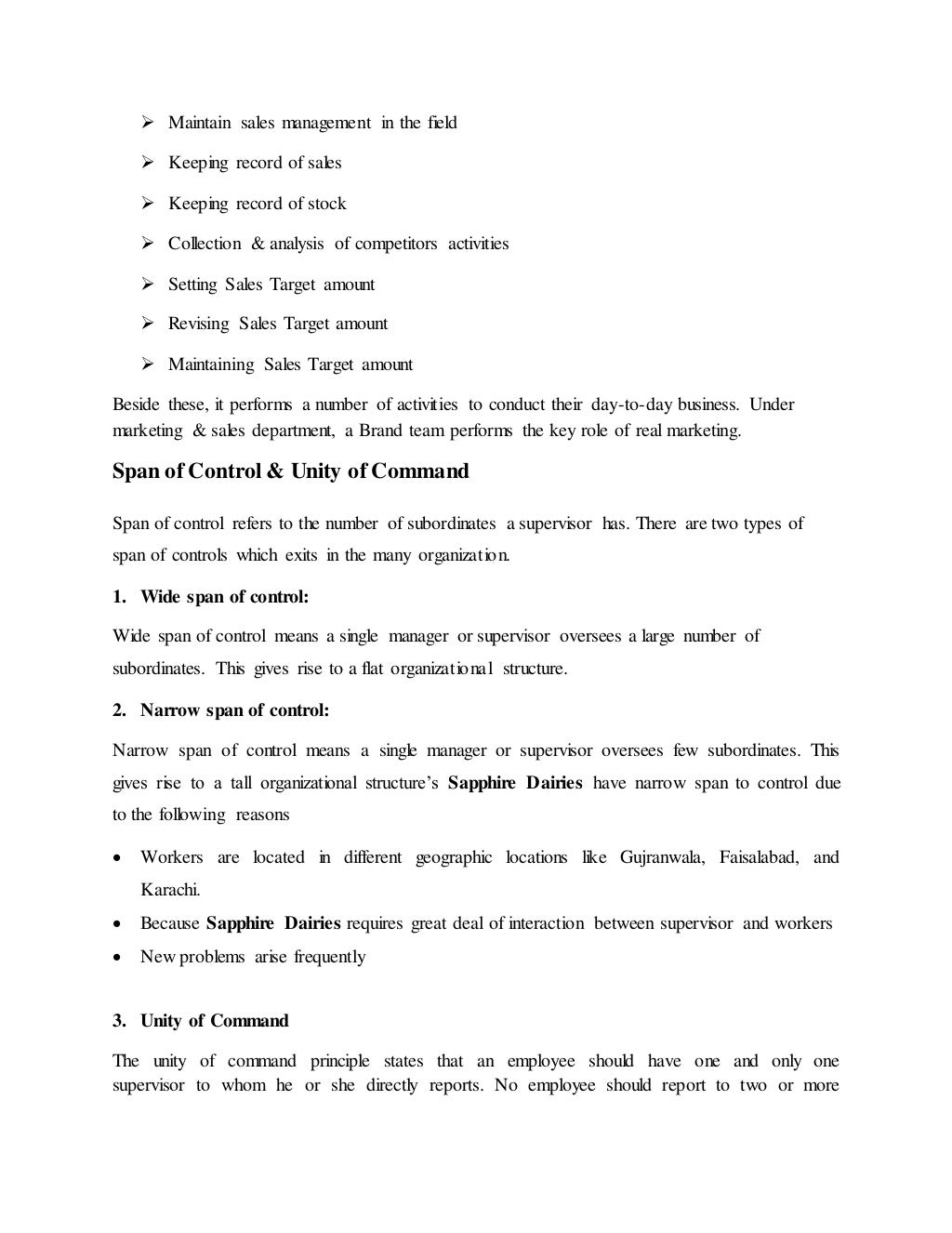 internship report on dairy industry for marketing