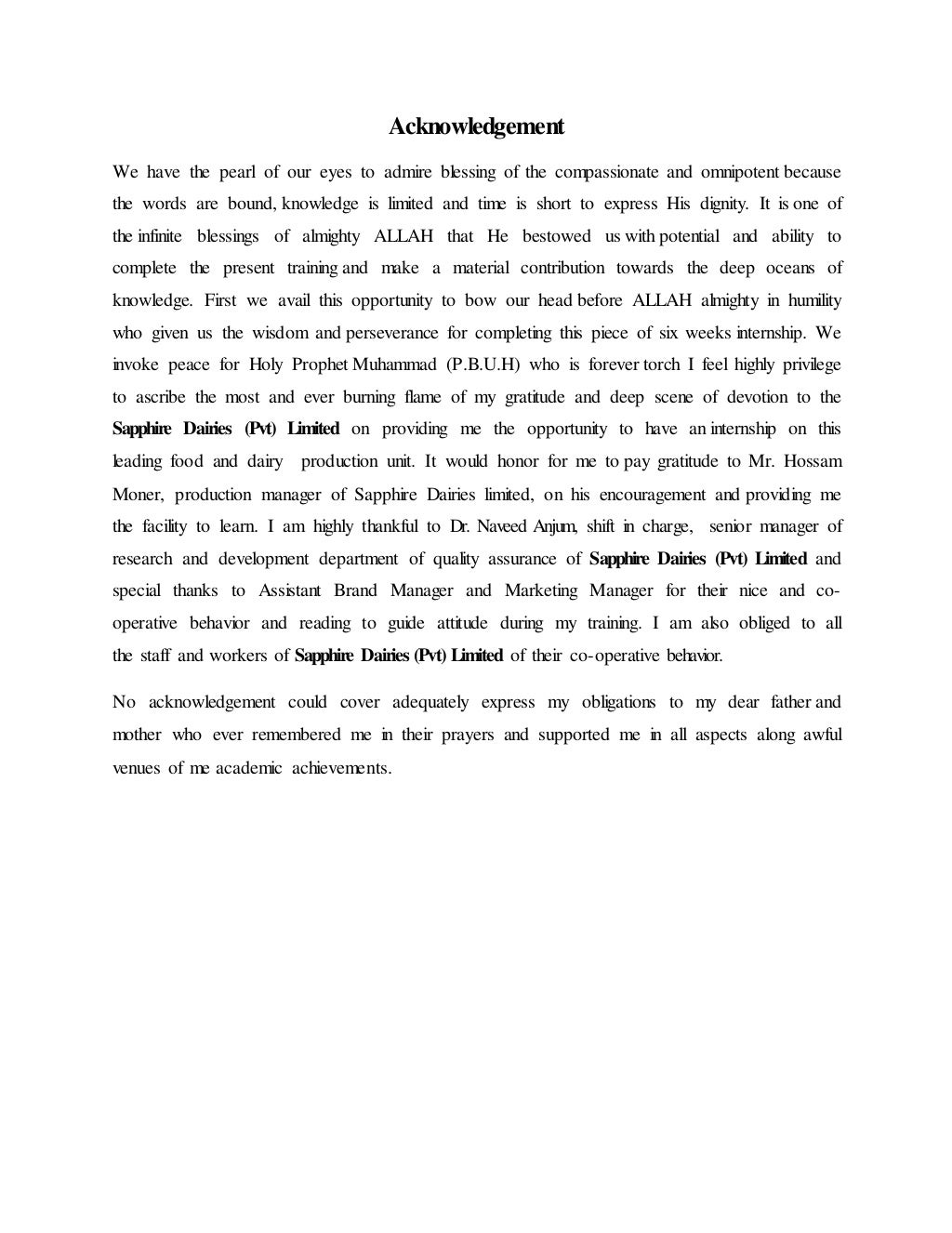 internship report on dairy industry for marketing