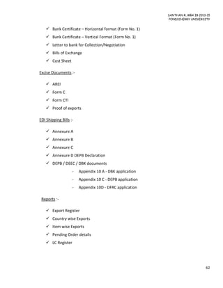 INTERNSHIP ON EXPORT-IMPORT PROCEDURES AT MARKS CARGO PRIVATE LIMITED ...