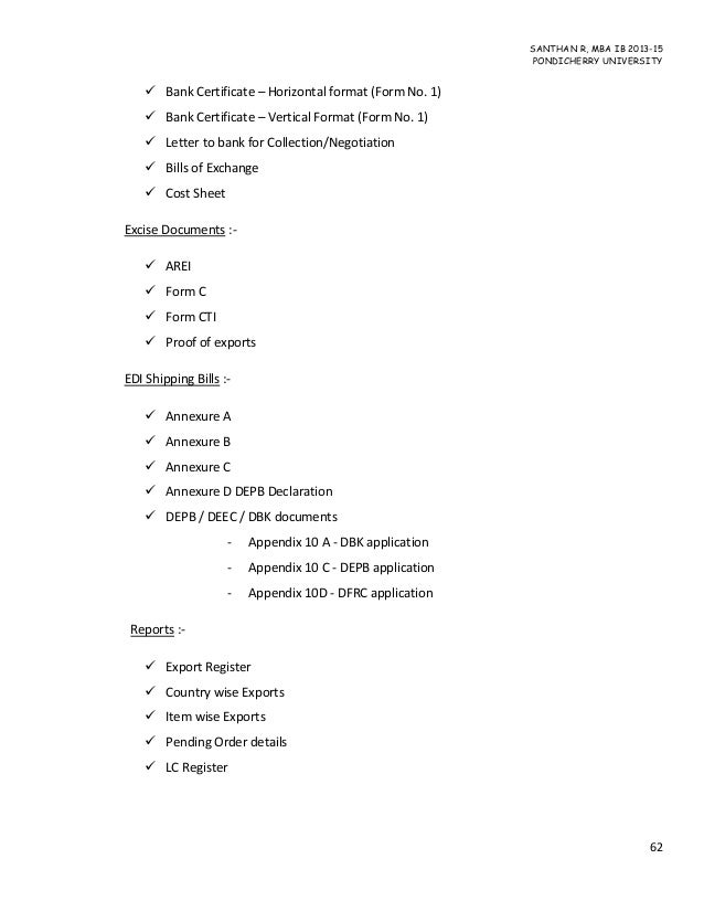 invoice wise form c details INTERNSHIP EXPORT IMPORT CARGO AT MARKS PROCEDURES ON invoice wise form c details INTERNSHIP EXPORT IMPORT CARGO AT MARKS PROCEDURES ON