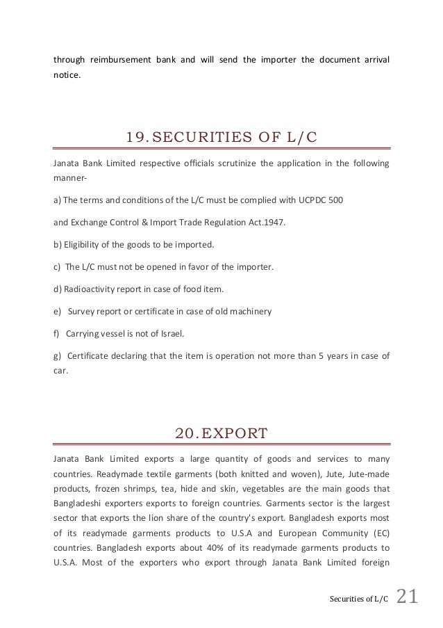intern report of foreign exchange of janata bank ltd This report is an attempt to reflect the position of janata bank limited in the banking industry procedures, policies and activities with emphasis on foreign exchange business. intern report of foreign exchange of janata bank ltd This report is an attempt to reflect the position of janata bank limited in the banking industry procedures, policies and activities with emphasis on foreign exchange business.