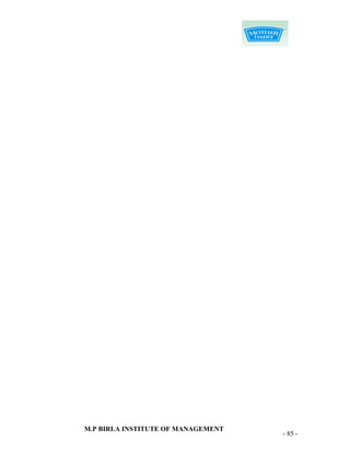 M.P BIRLA INSTITUTE OF MANAGEMENT
                                    - 85 -
 