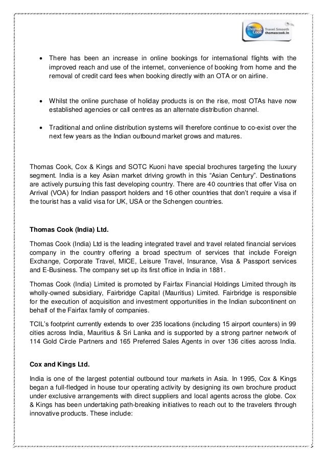 Internship Report Thomas Cook India Ltd - 