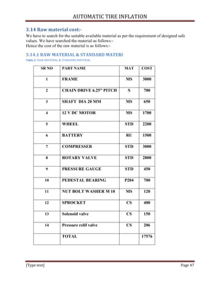 AUTOMATIC TIRE INFLATION SYSTEM DESIGN PROJECT | PDF