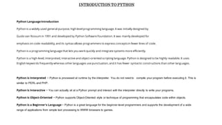 report on internshala python training | PDF