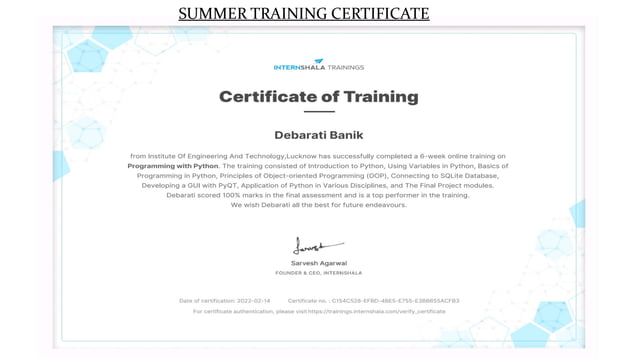 report on internshala python training | PDF | Programming Languages ...