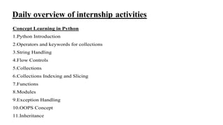 report on internshala python training | PDF | Programming Languages ...
