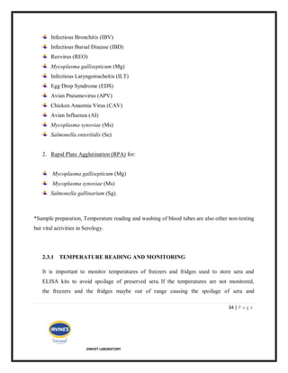 Industrial Attachment Report at ZIMVET Laboratory (Irvines Zimbabwe ...