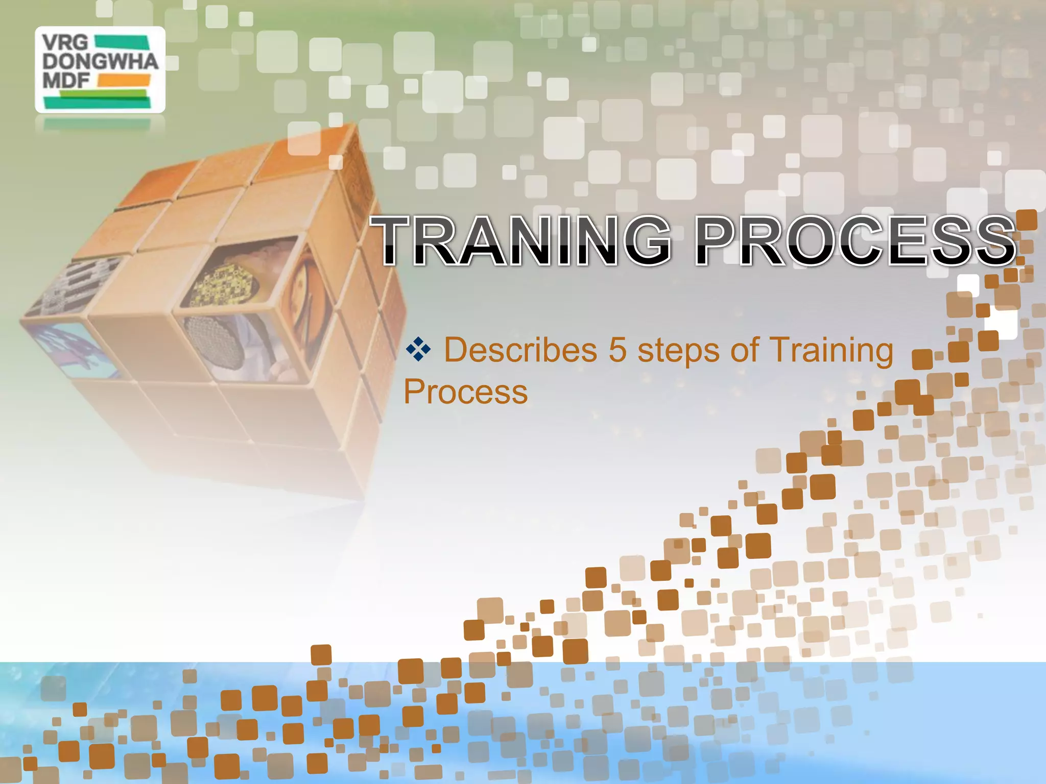 LOGO




        Describes 5 steps of Training
       Process
 
