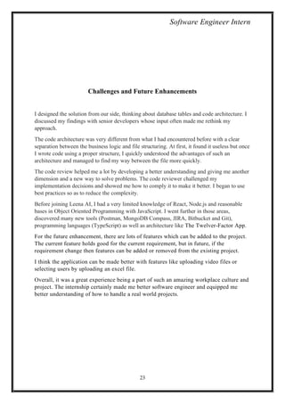 Computer Science Internship Report PDF Leena AI | PDF