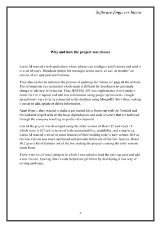 Computer Science Internship Report PDF Leena AI | PDF