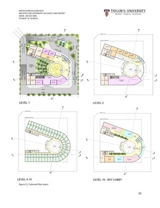 ARC2615/ARC2613/ARC2622
ARCHITECTURE INTERNSHIP LOG SHEETS AND REPORT
NAME: LIM JOE ONN
STUDENT ID: 0318679
10
Figure 11: Coloured floor plans
 
