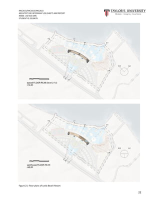 ARC2615/ARC2613/ARC2622
ARCHITECTURE INTERNSHIP LOG SHEETS AND REPORT
NAME: LIM JOE ONN
STUDENT ID: 0318679
22
Figure 21: Floor plans of Leela Beach Resort
 