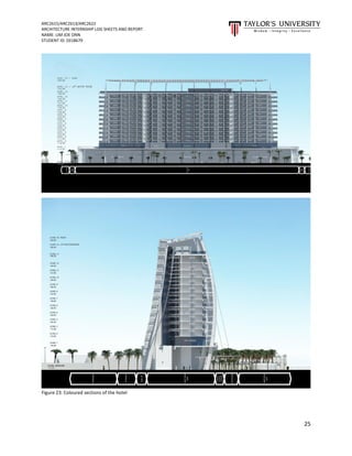 ARC2615/ARC2613/ARC2622
ARCHITECTURE INTERNSHIP LOG SHEETS AND REPORT
NAME: LIM JOE ONN
STUDENT ID: 0318679
25
Figure 23: Coloured sections of the hotel
 