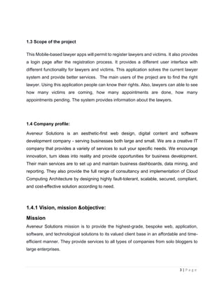 Internship report on flutter lawyer app | PDF