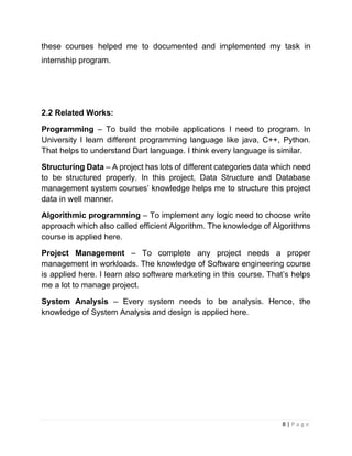 Internship report on flutter lawyer app | PDF