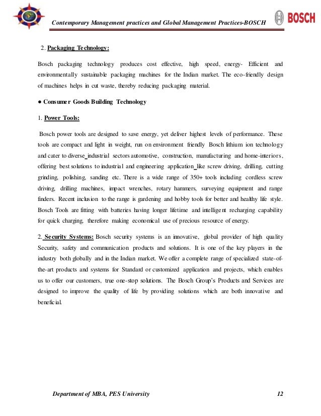 Internship Report On Contemporary Management Practices And Global Ma