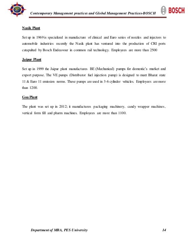 Internship Report On Contemporary Management Practices And Global Ma