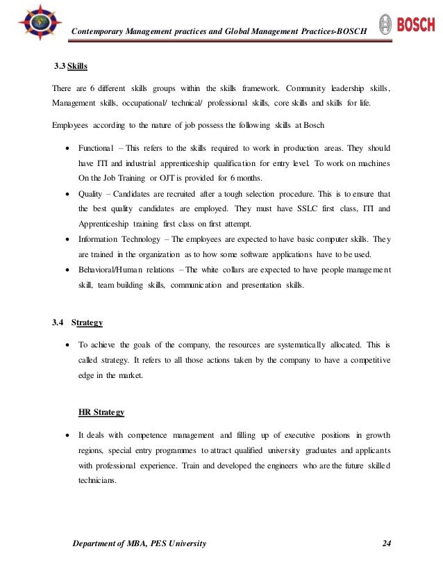 Internship Report On Contemporary Management Practices And Global Ma