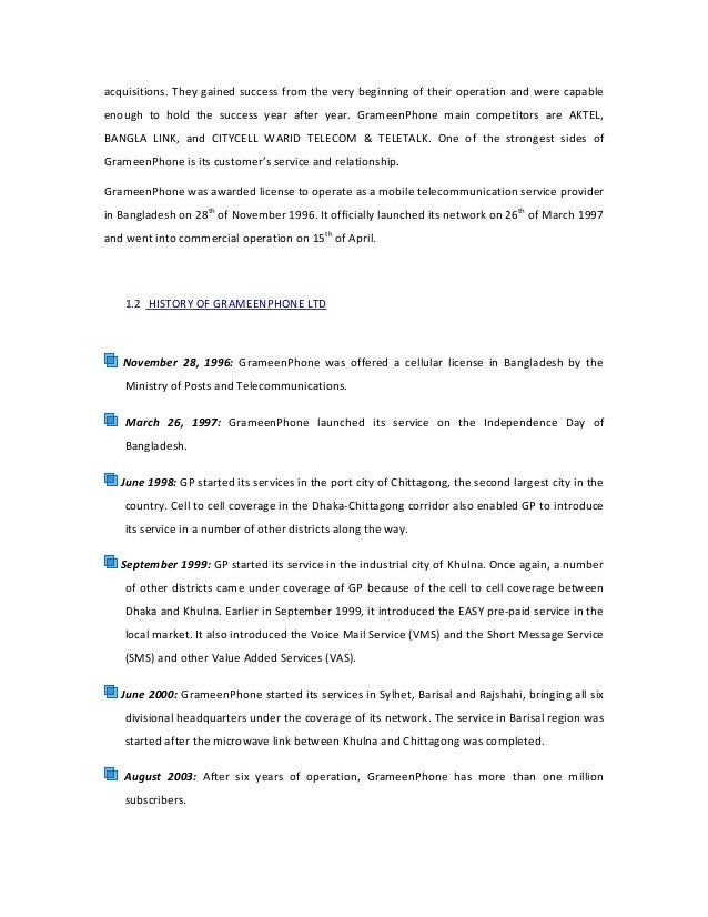 internship report on customer satisfaction of grameen phone by lectur welcome letter to employees after acquisition