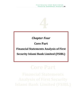 Internship Report on Financial Statements Analysis of FSIBL by Moez Ansary