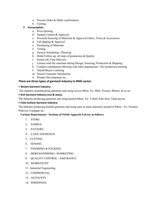 Internship Report on Garments Merchandising | DOC