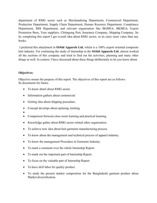 Internship Report on Garments Merchandising | DOC