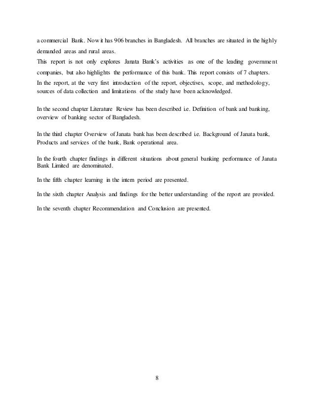 internship report on janata bank limited and its general banking acti general banking resume