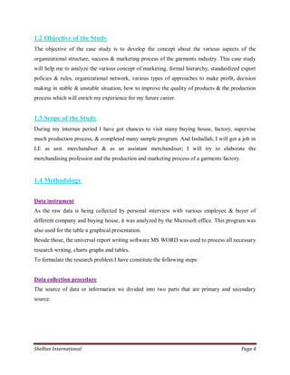 Internship report on merchandising activities of shelltex international ...