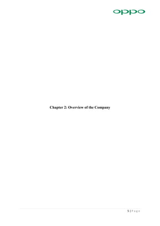 5 | P a g e
Chapter 2: Overview of the Company
 