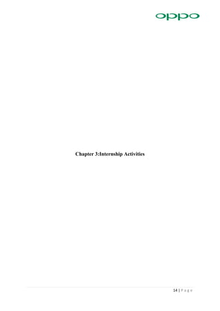 14 | P a g e
Chapter 3:Internship Activities
 