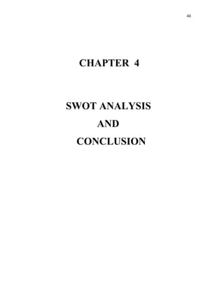 CHAPTER 4
SWOT ANALYSIS
AND
CONCLUSION
46
 