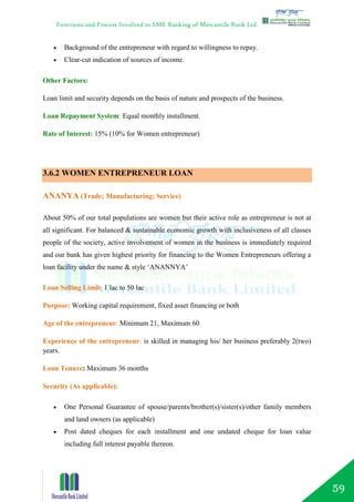 Internship report on Functions and Process of SME banking of Mercantile Bank Ltd.