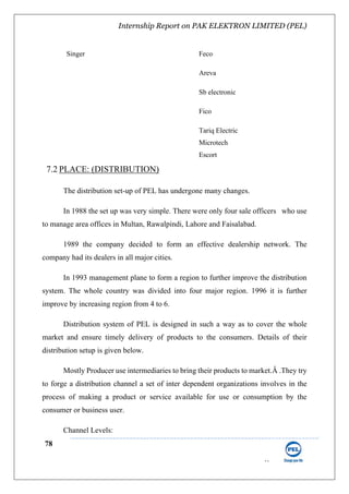 Pak Elektron Limited (PEL) Internship Report | PDF