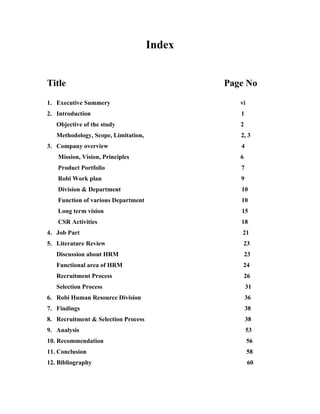 Titul Robi Internship report robi_recruitment___selection-libre (1) | PDF