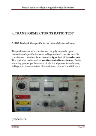 Transformer Routine Test Reort Internship report | DOCX