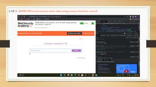 LAB 3: DOM XSS in document.write sink using source location. search
 