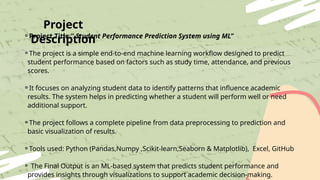 Comprehensive Internship Review on Student Performance Prediction Using ...