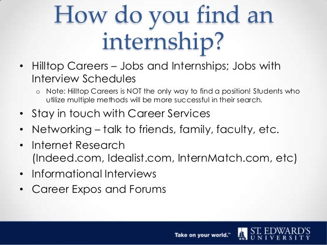 How do you find an internship?